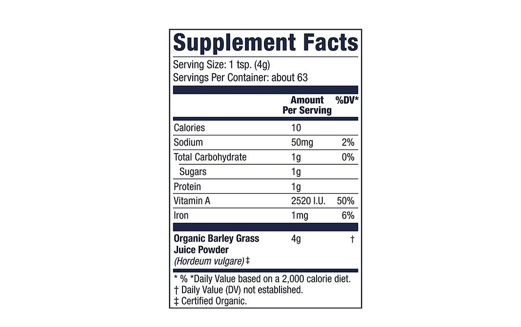 Vimergy Barley Grass Juice Powder Dietary Supplement   Pack  250 grams